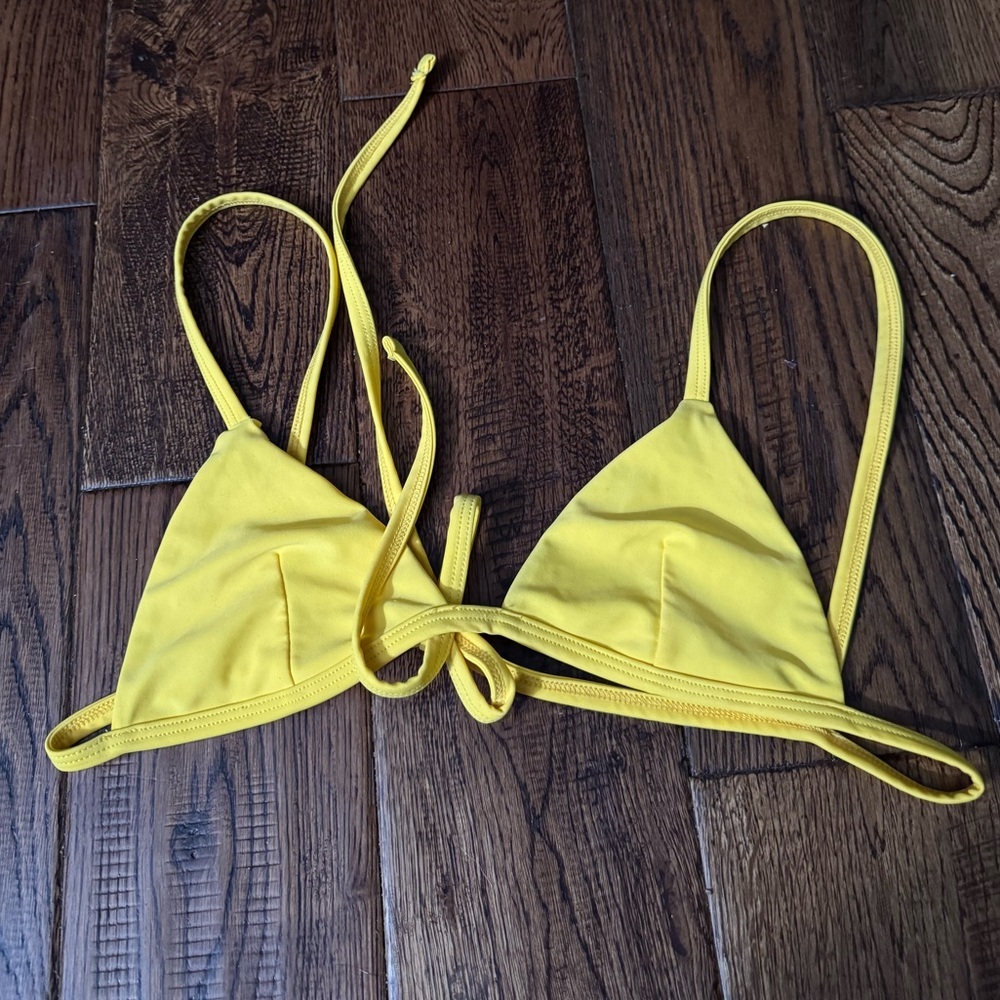 SWIM Los Angeles Apparel Bright Yellow Bikini Top Size Medium